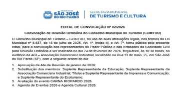 Convocação de Reunião Ordinária do Conselho Municipal do Turismo (COMTUR)