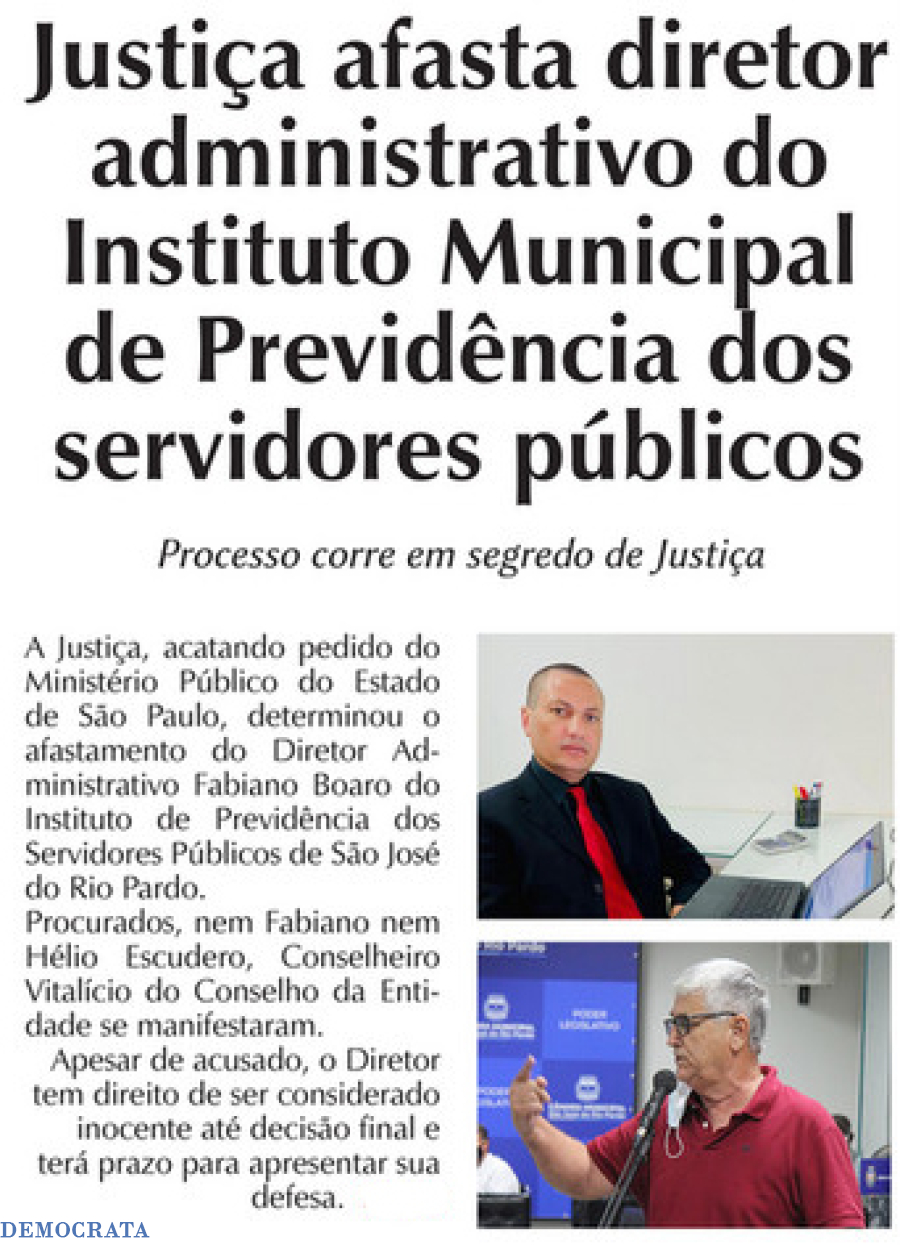 Ex-diretor de previdência do IMP envia “Nota de Esclarecimento” ao DEMOCRATA