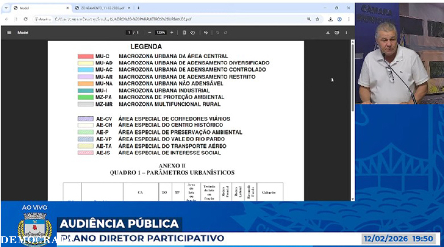 Plano Diretor aposta em zoneamento técnico para garantir crescimento ordenado em São José do Rio Pardo