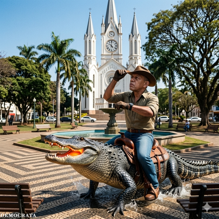 O relógio da torre da igreja