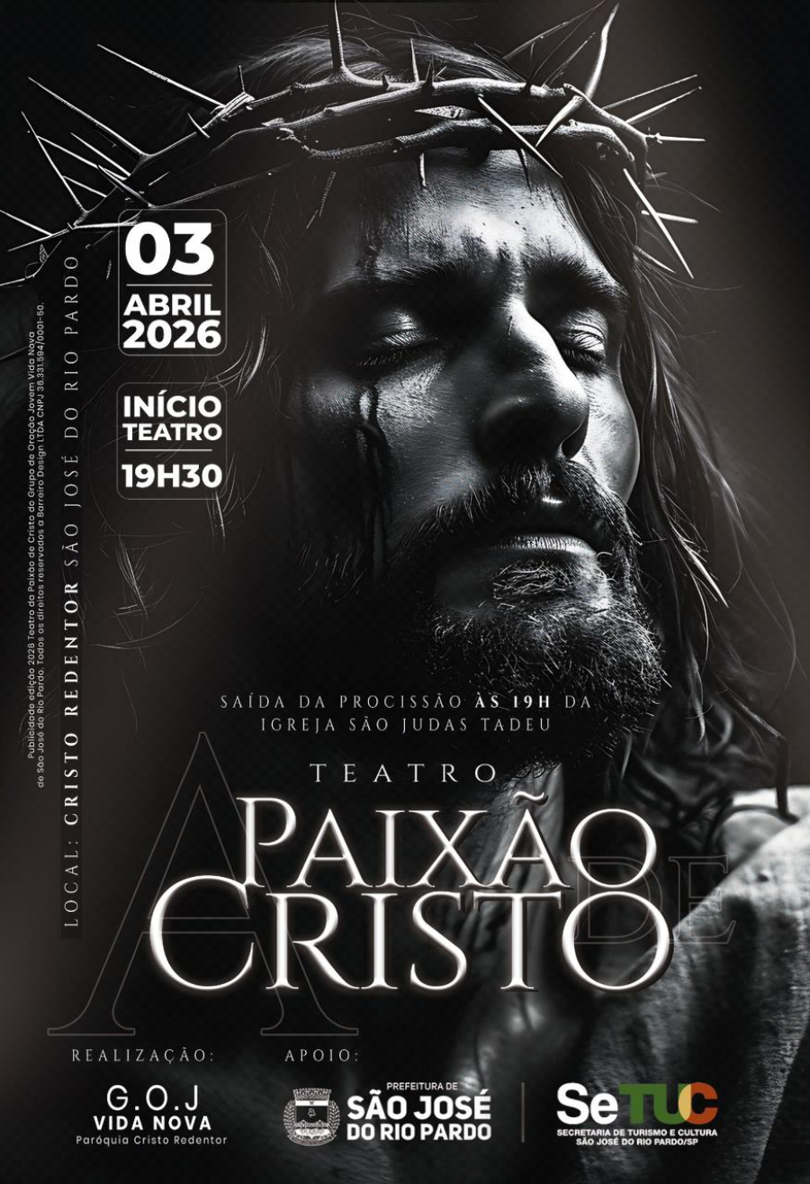 Encenação da Paixão de Cristo 2026 será realizada ao ar livre em São José do Rio Pardo