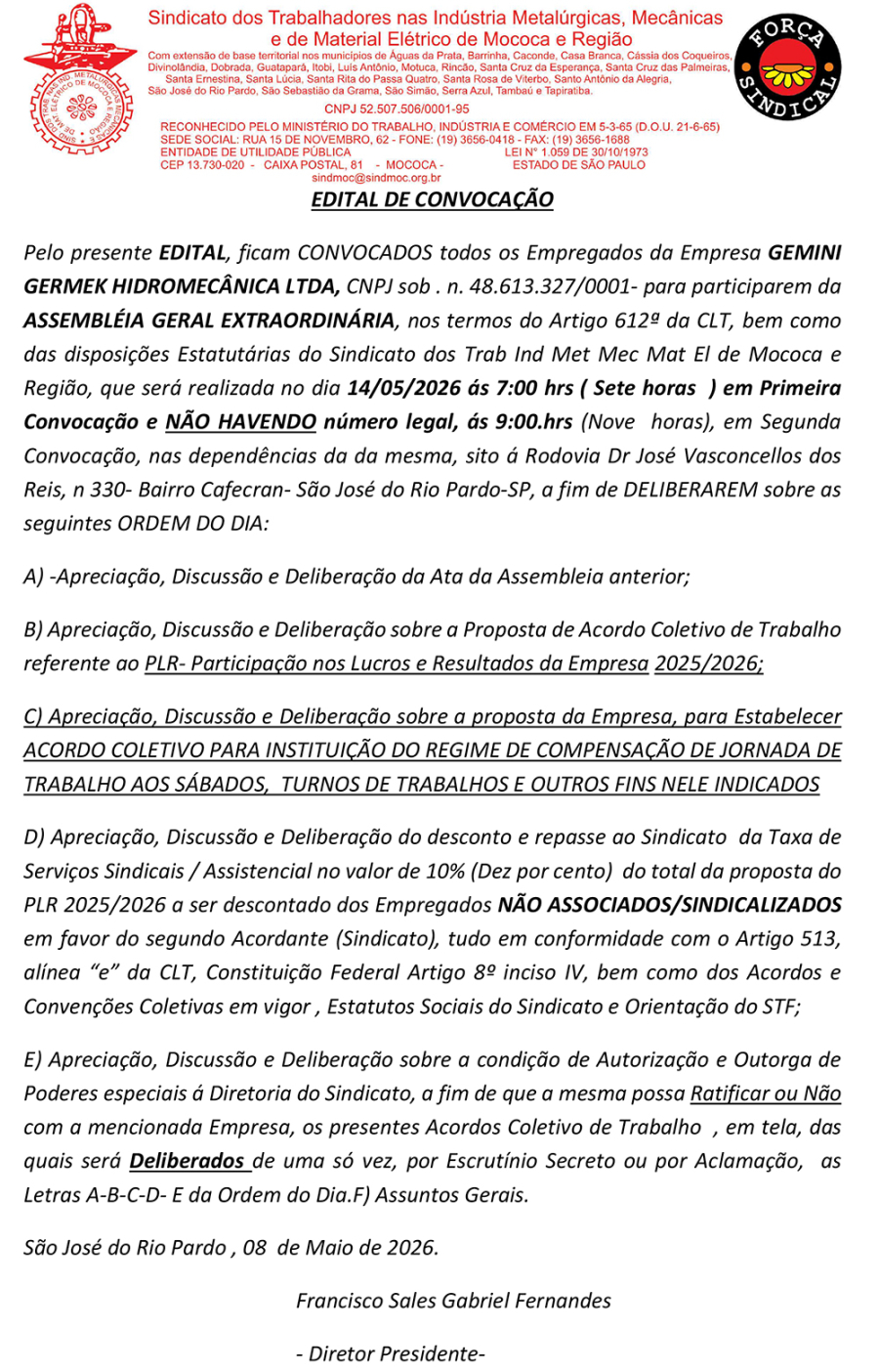 Edital de Convocação