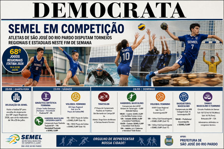 SEMEL terá agenda intensa de competições regionais e estaduais neste fim de semana