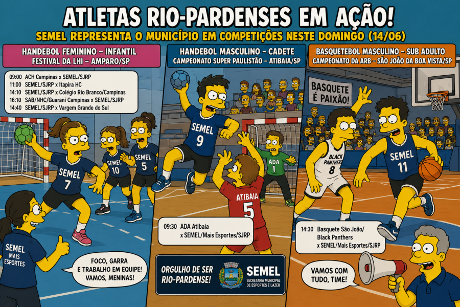 Atletas rio-pardenses representam o município em três competições neste domingo