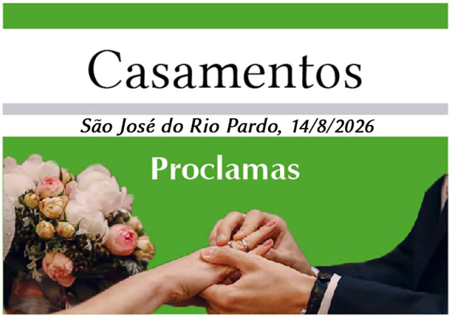 Edital de Proclamas de 14 de agosto de 2026 - São José do Rio Pardo