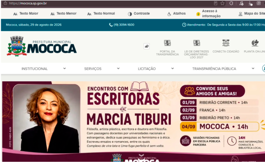 Prefeitura de Mococa anuncia escritora esquerdista Márcia Tiburi