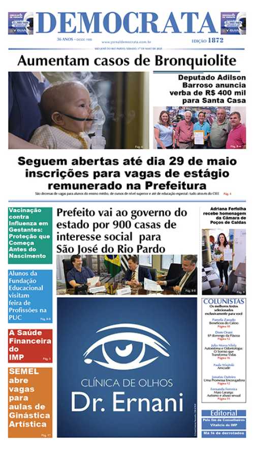 Jornal DEMOCRATA edição 1873 de 24 de maio de 2024