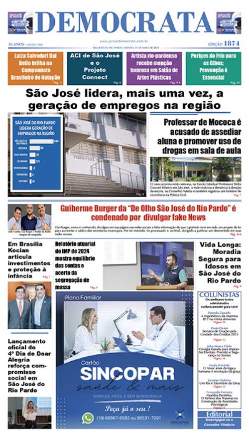 Jornal DEMOCRATA edição 1874 de 31 de maio de 2024