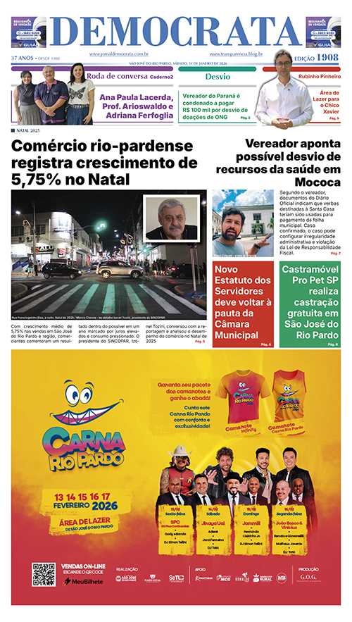 Jornal DEMOCRATA edição 1908 de 31 de janeiro de 2026
