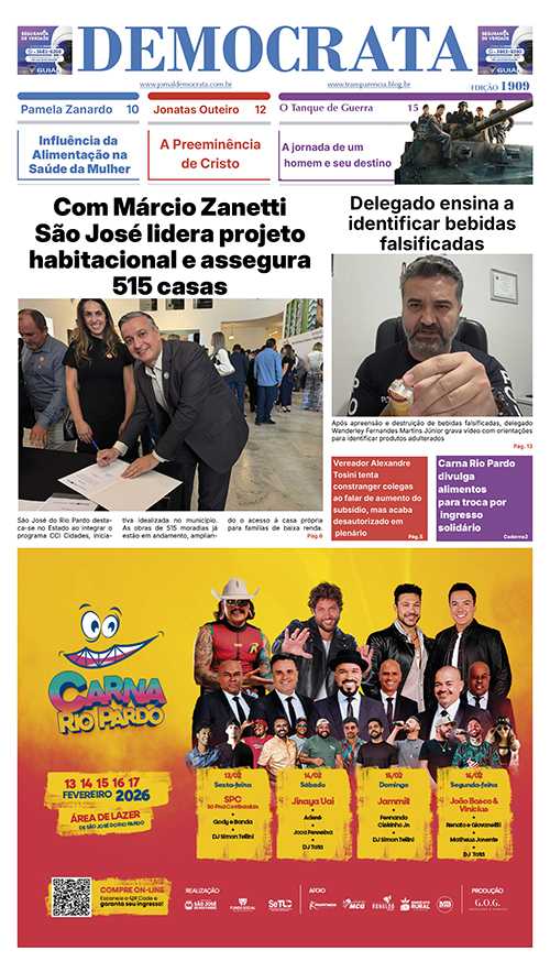 Jornal DEMOCRATA edição 1909 de 7 de fevereiro de 2026