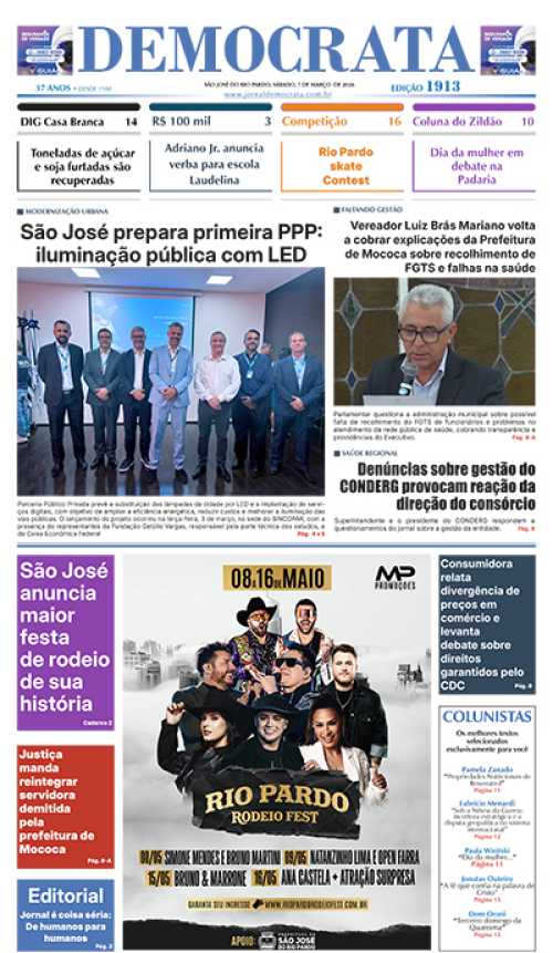 Jornal DEMOCRATA edição 1913 de 7 de março de 2026