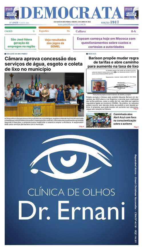 Jornal DEMOCRATA edição 1917 de 4 de abril de 2026