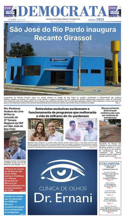 Jornal DEMOCRATA edição 1921 de 3 de maio de 2026
