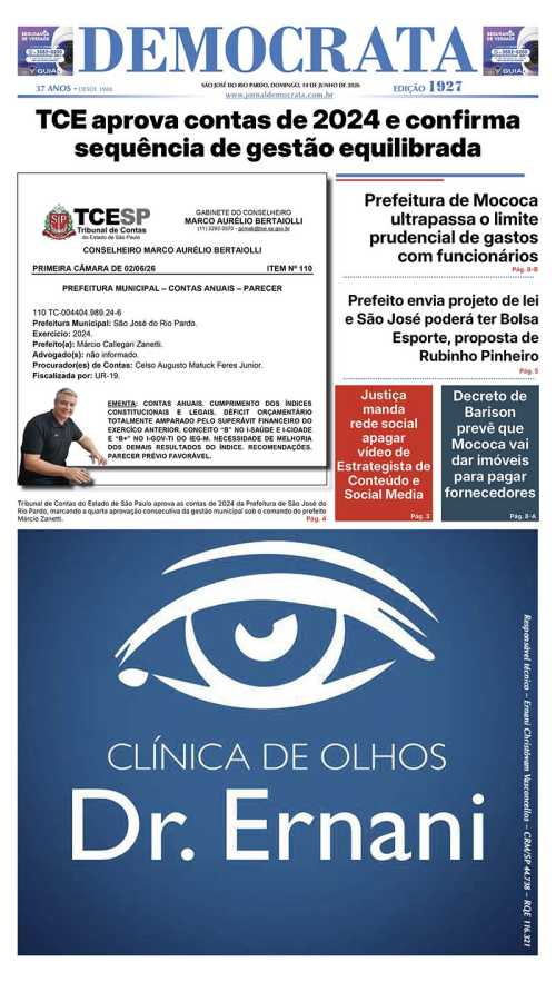 Jornal DEMOCRATA, edição 1927 de 14 de junho de 2026