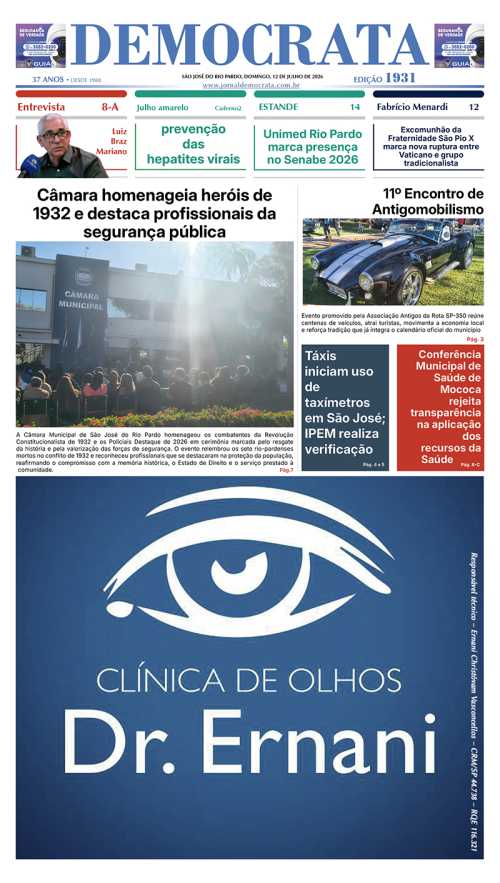 Jornal DEMOCRATA, edição 1931 de 12 de julho de 2026