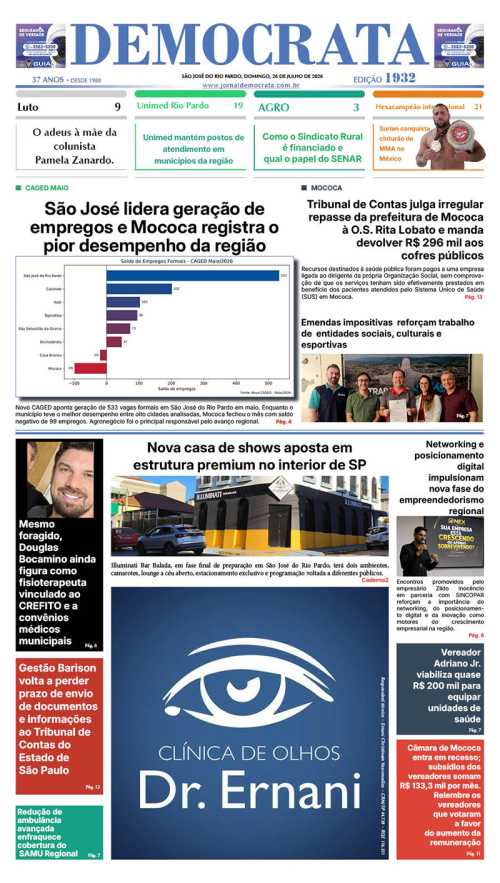 Jornal DEMOCRATA, edição 1932 de 26 de julho de 2026