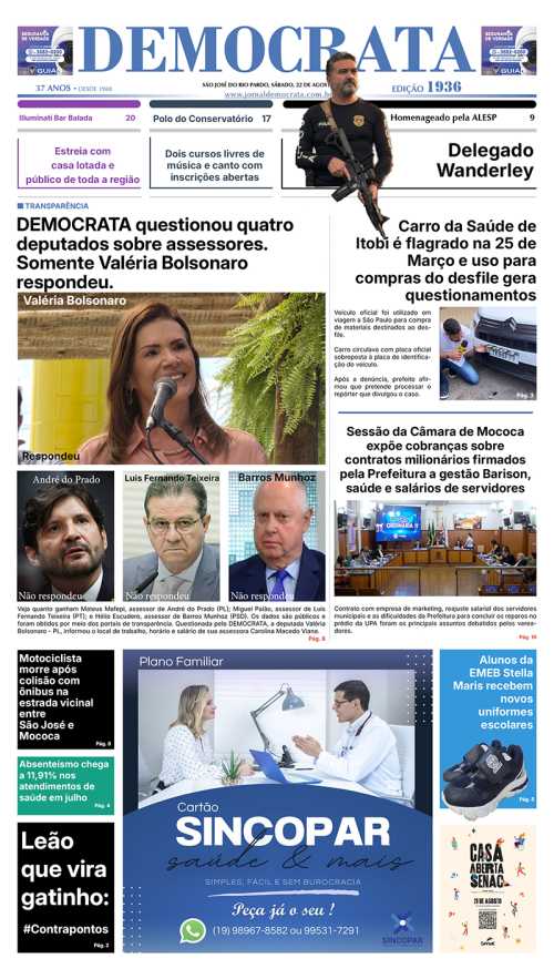 Jornal DEMOCRATA, edição 1936 de 22 de agosto de 2026
