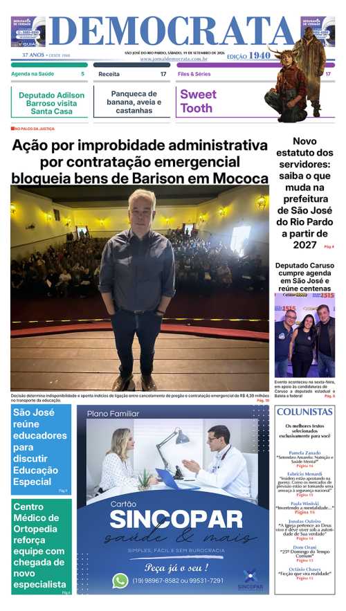Jornal DEMOCRATA edição 1940 de 19 de setembro de 2026