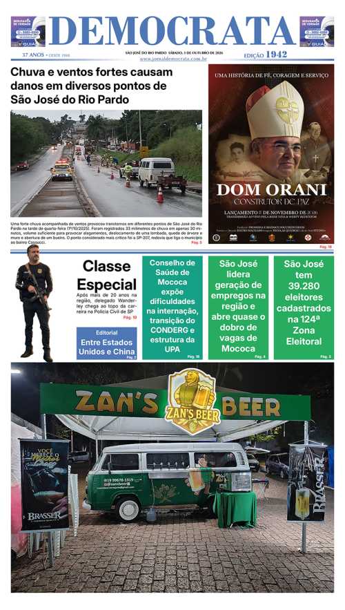 Jornal DEMOCRATA edição 1942 de 3 de outubro de 2026